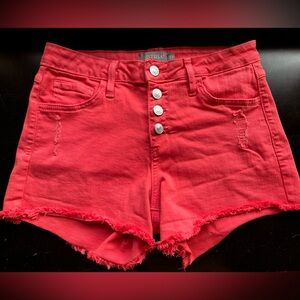 JUST USA Myra mid rise short with button fly
